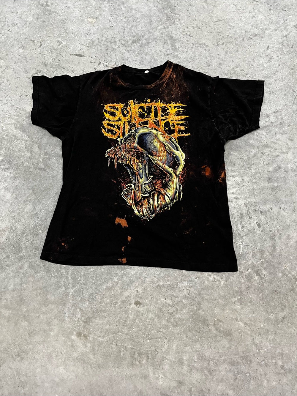Reworked Suicide Silence Distressed Bleach Band Tee